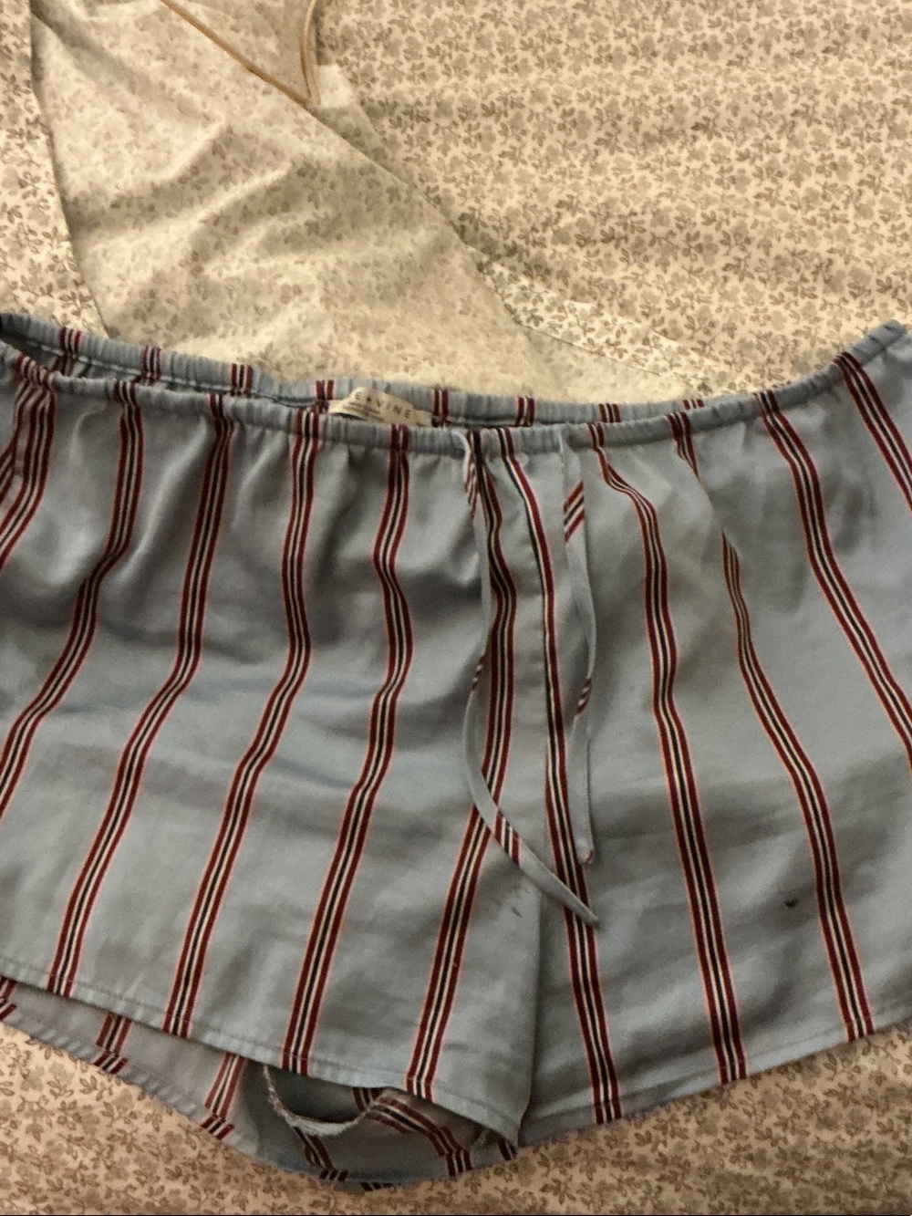 Ardene Light Blue Striped Drawstring Athletic Shorts